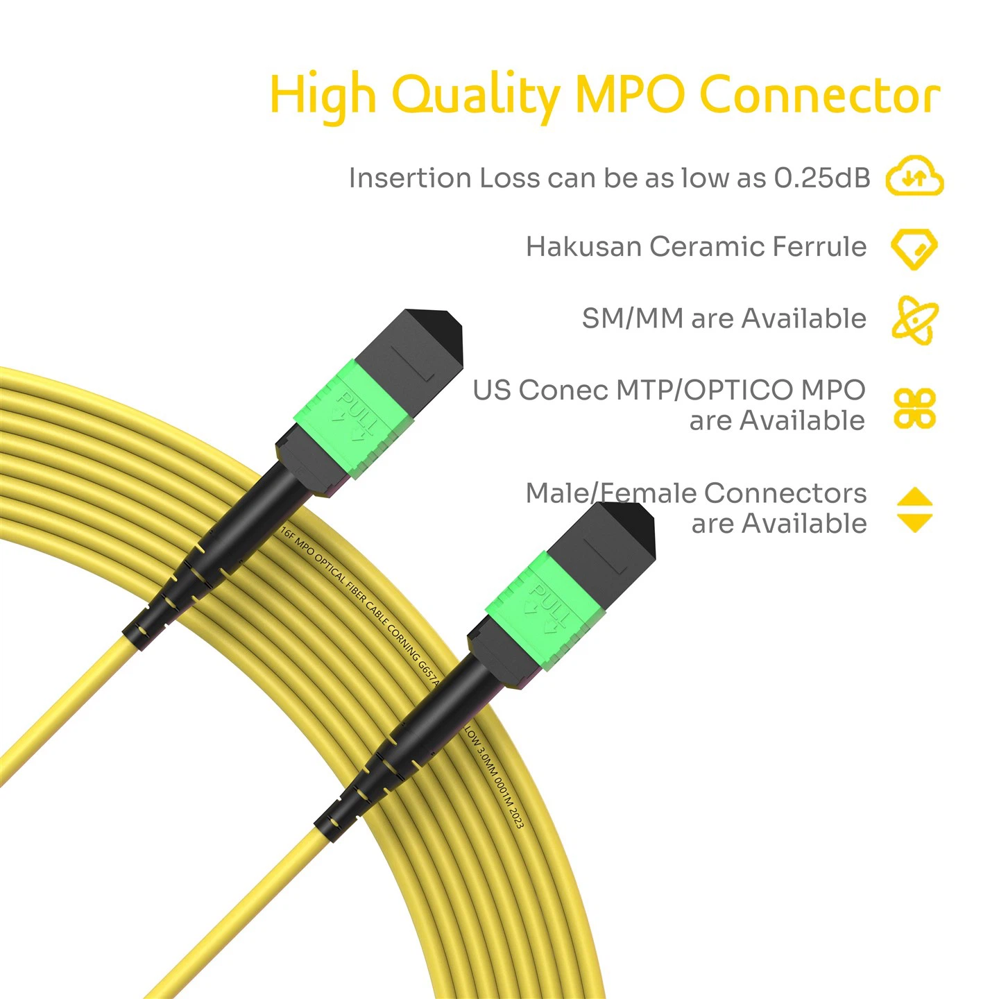 16F MPO-MPO Male Trunk Cable OS2